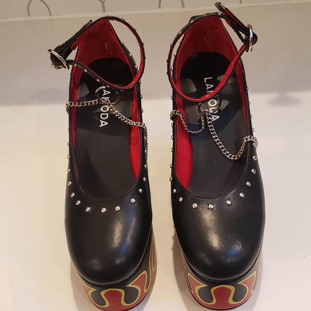 Desire Fire Platform Heels by LAMODA - Picture 3 of 12